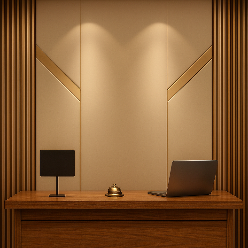 Art Deco Gold Panel Wallpaper applied to the wall