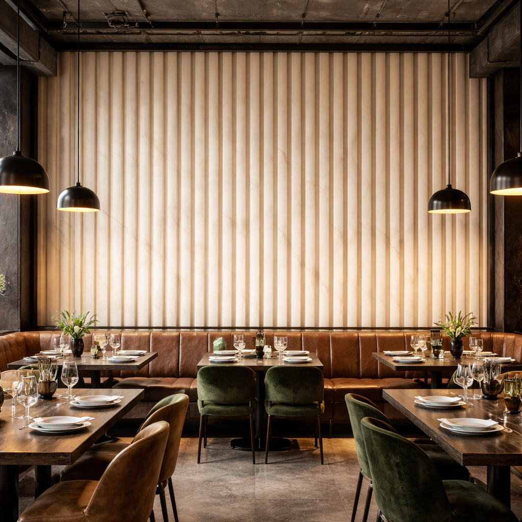 Wooden Slats Elegance Wallpaper applied to the wall