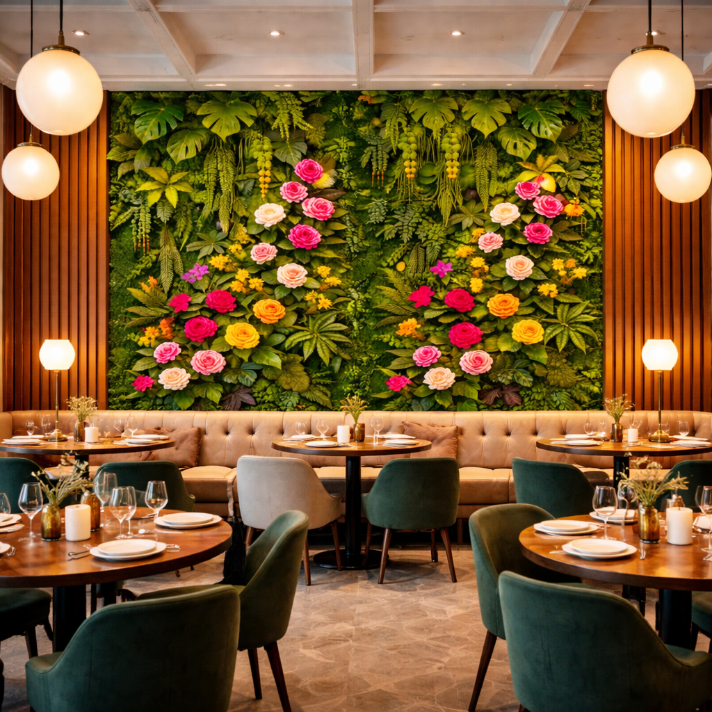 Lush Botanical Wallpaper applied to the wall