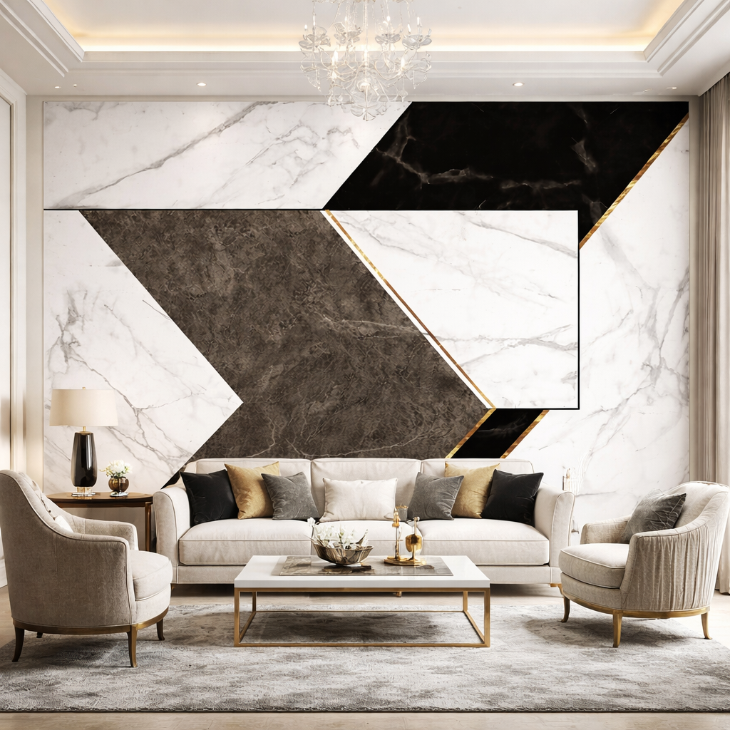 Platinum Haze Wallpaper applied to the wall