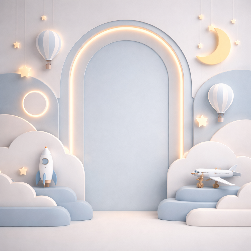 Dreamy Sky Arch Wallpaper applied to the wall