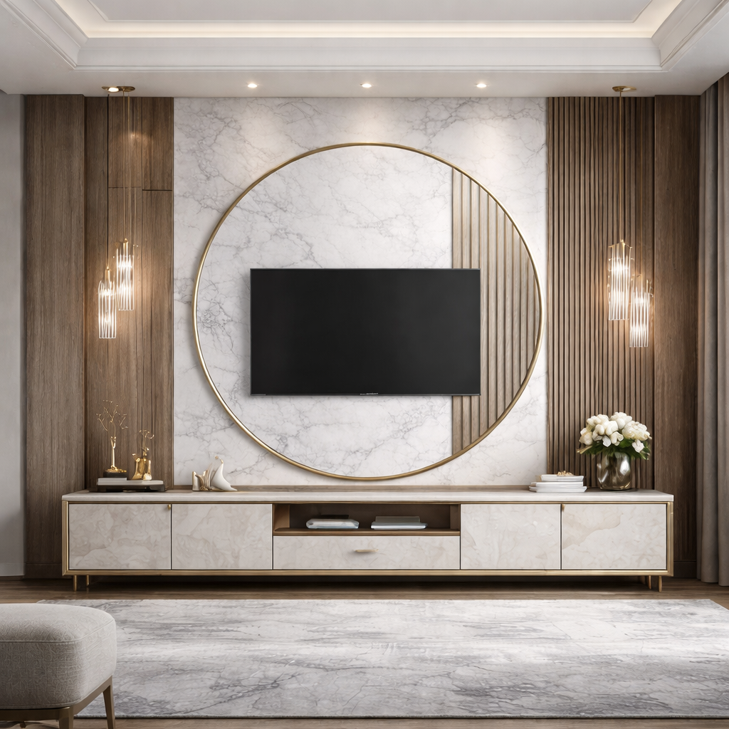 Echelon Marble Wallpaper applied to the wall