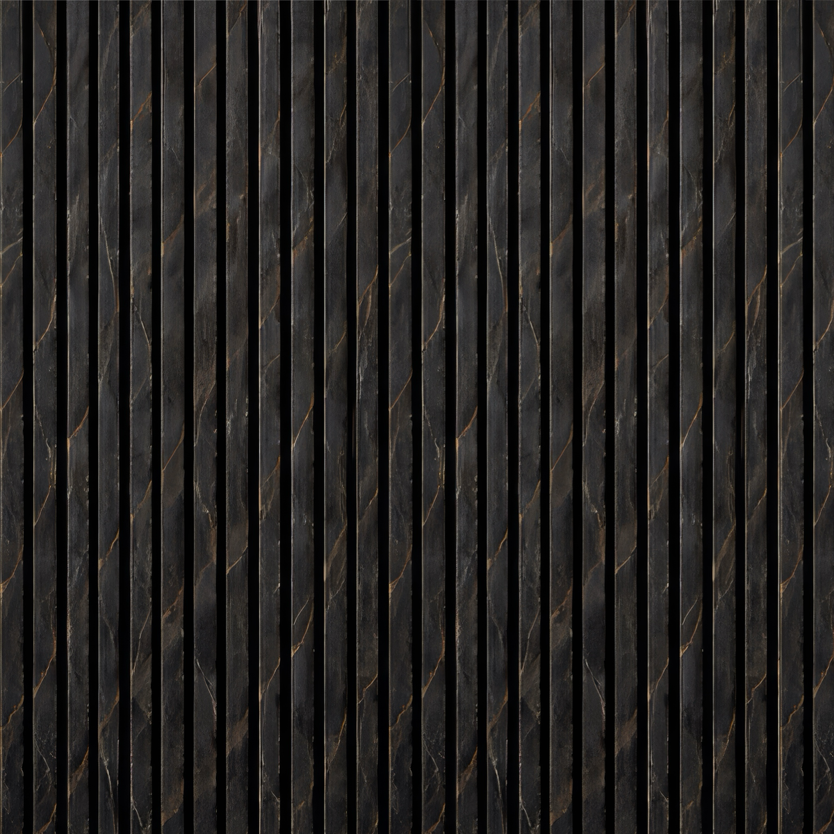 Black Marble Gold Slats Wallpaper applied to the wall