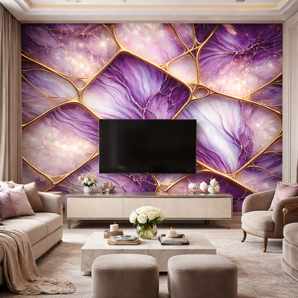 Violet Prestige Marble Wallpaper
