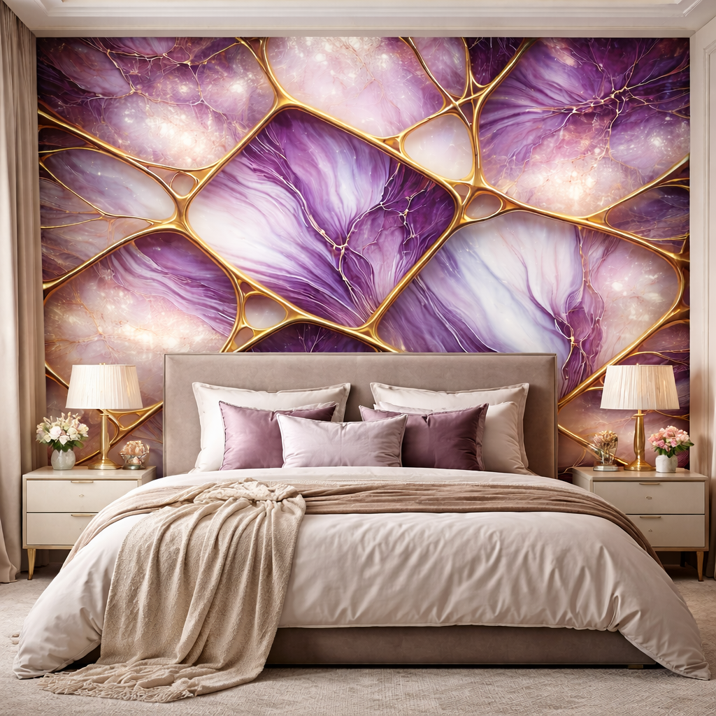 Violet Prestige Marble Wallpaper