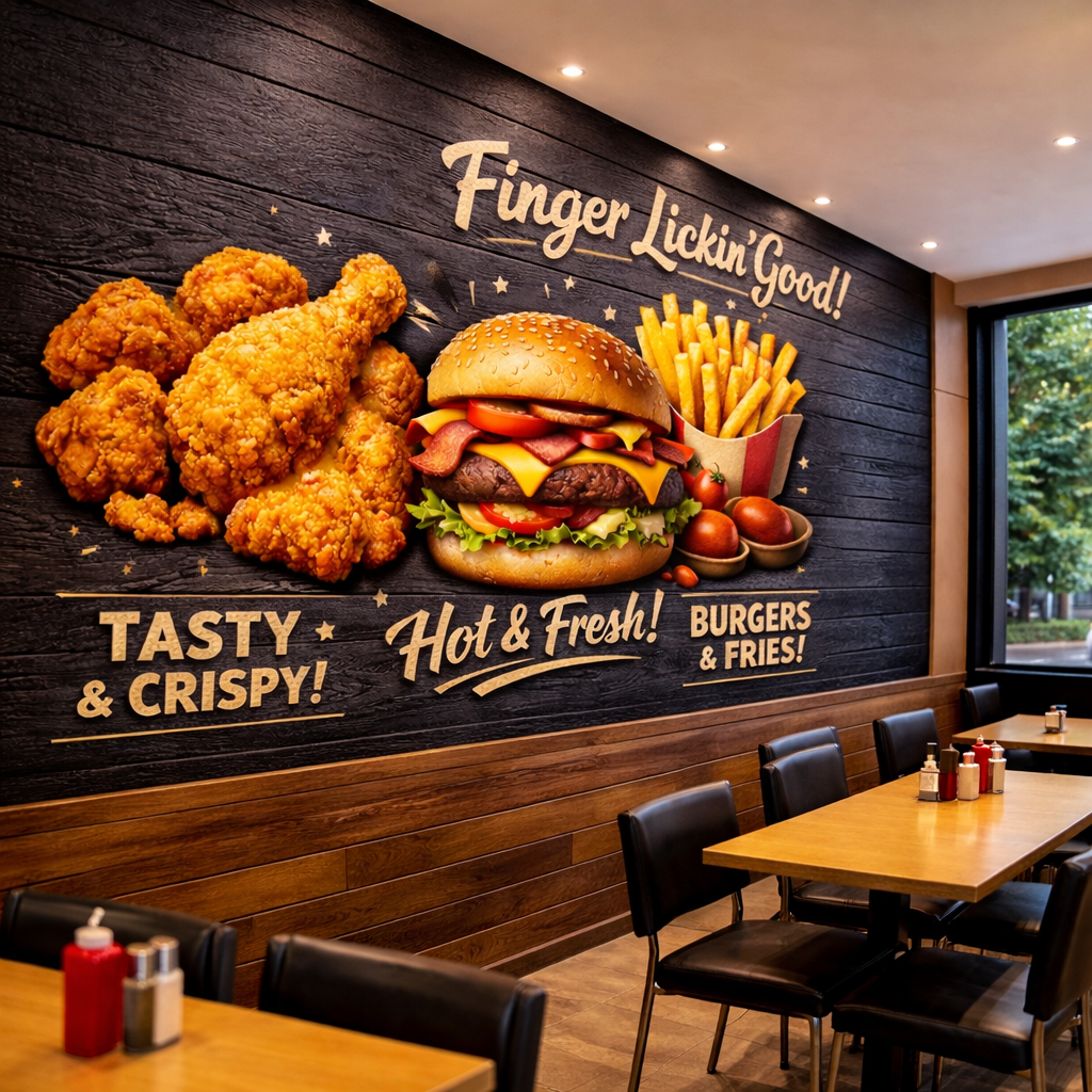 Finger Lickin’ Burger & Fries Wallpaper