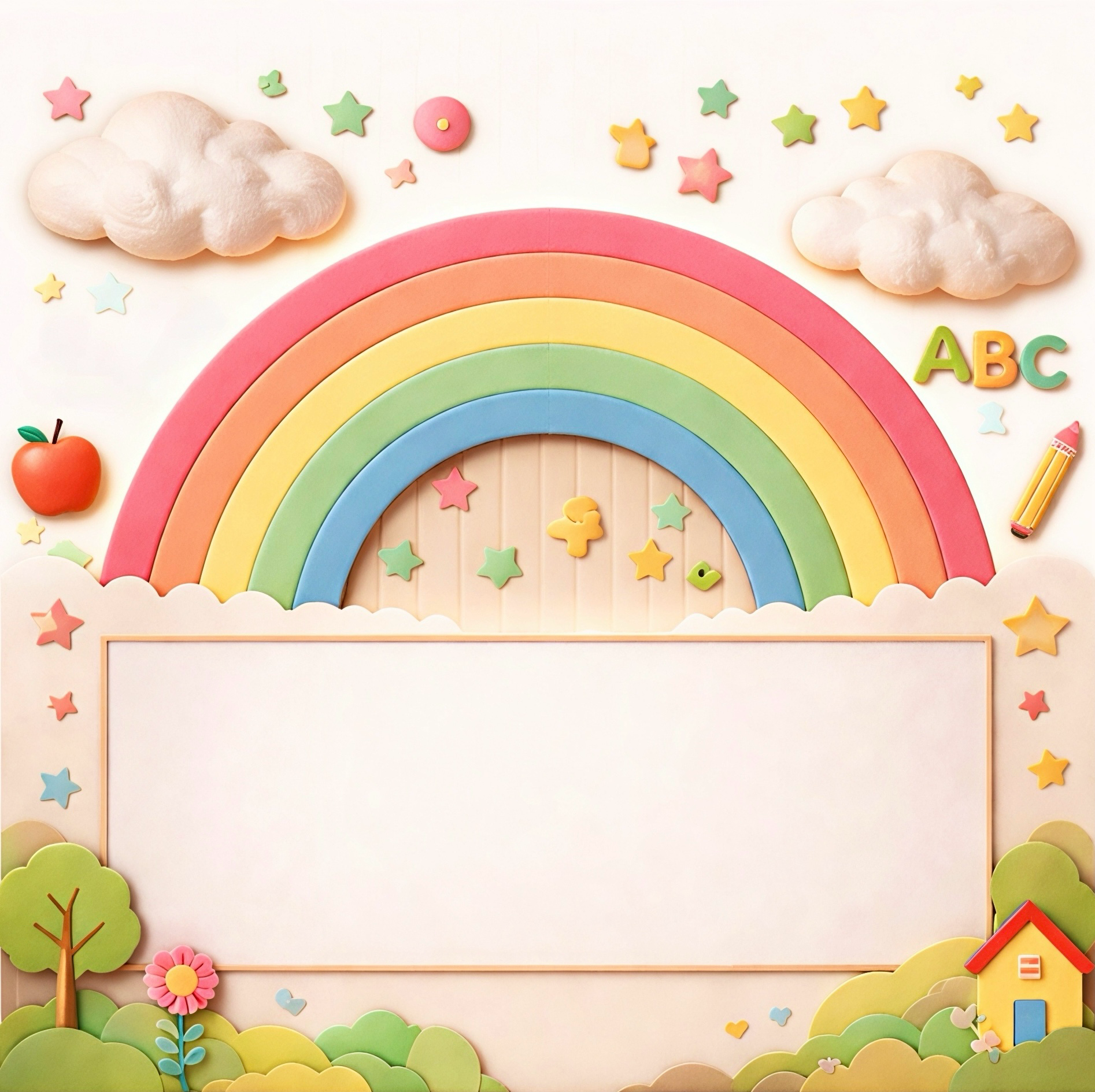 Wipeable Learning Frame Wallpaper