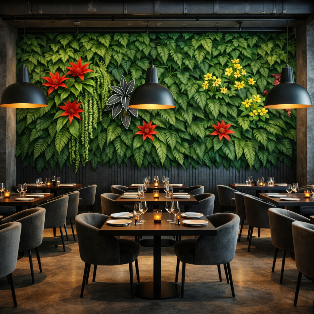 Artificial Floral Wall Wallpaper