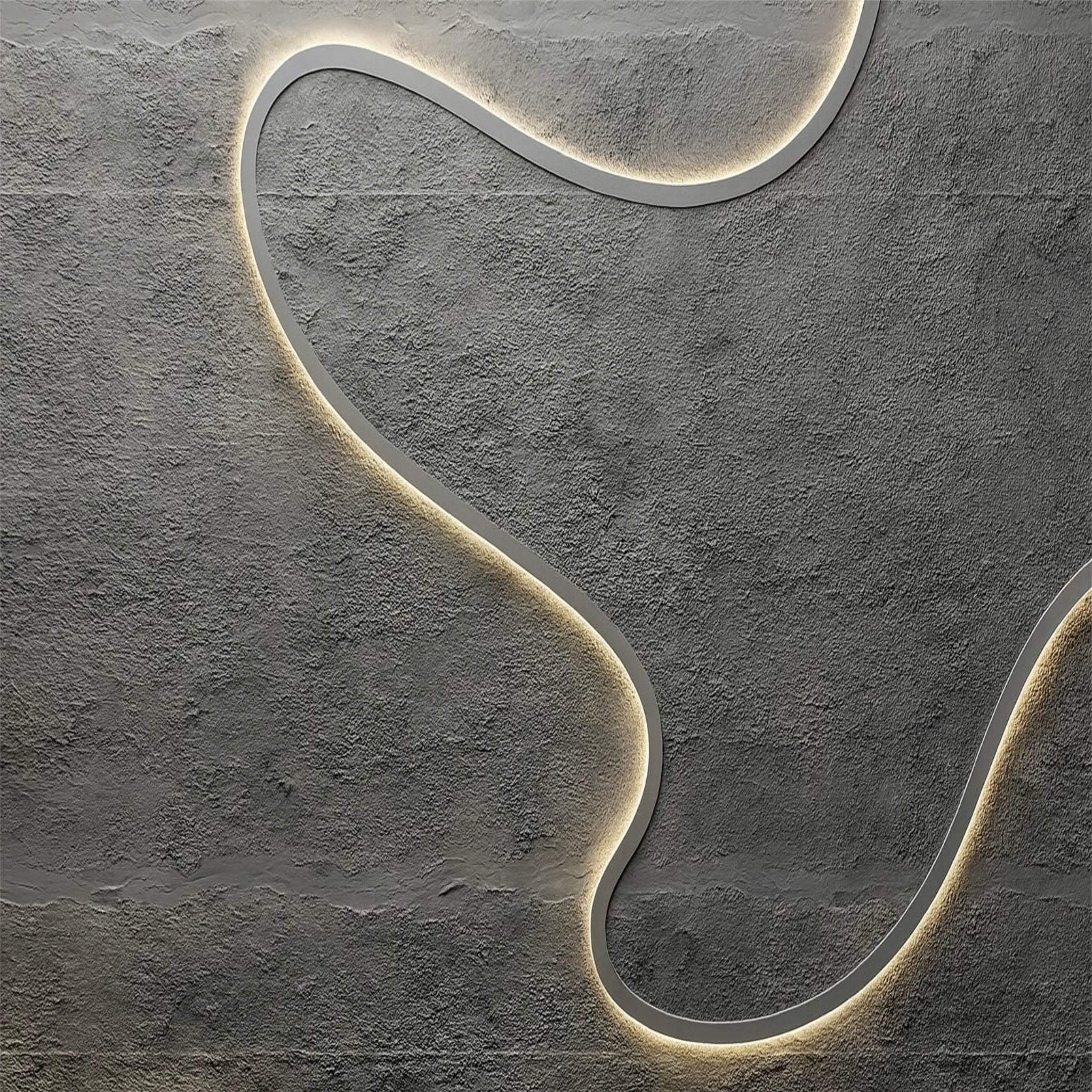 Luminous Curve Concrete Wallpaper