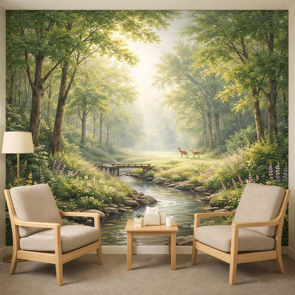 Woodland Stream Serenity Wallpaper