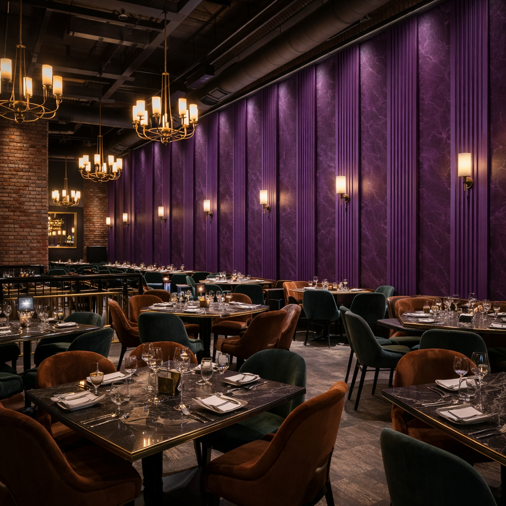 Plum Vertical Slats Wallpaper