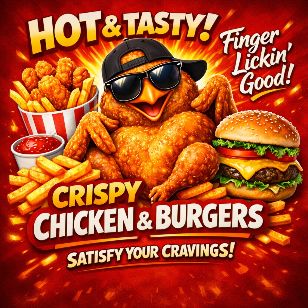 Hot & Tasty Crispy Chicken Wallpaper