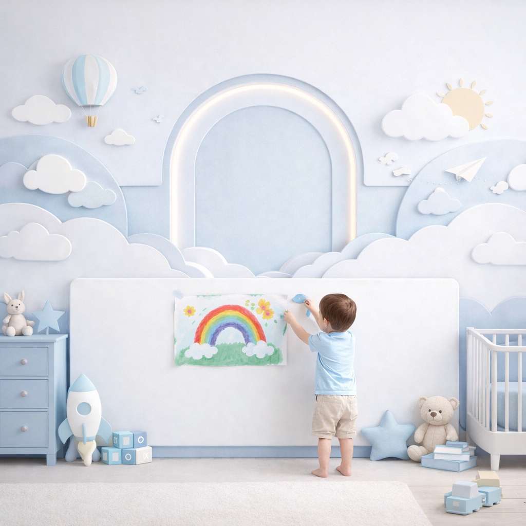 Wipeable Cloud Arch Wallpaper