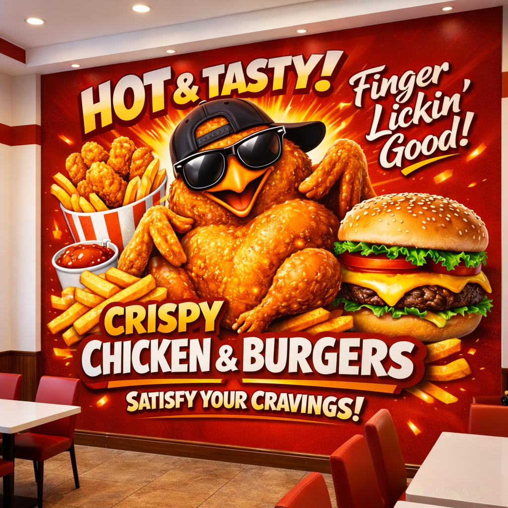 Hot & Tasty Crispy Chicken Wallpaper