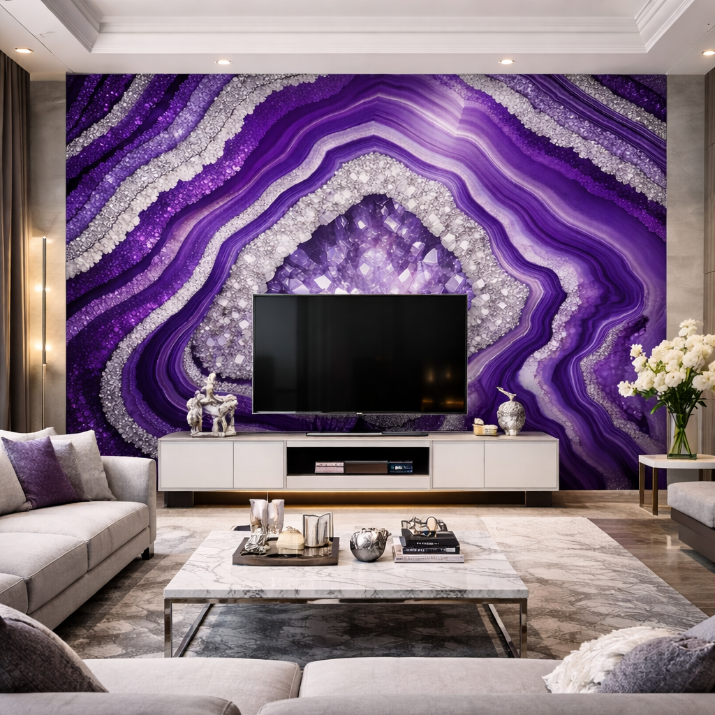 Noble Violet Luxe Wallpaper