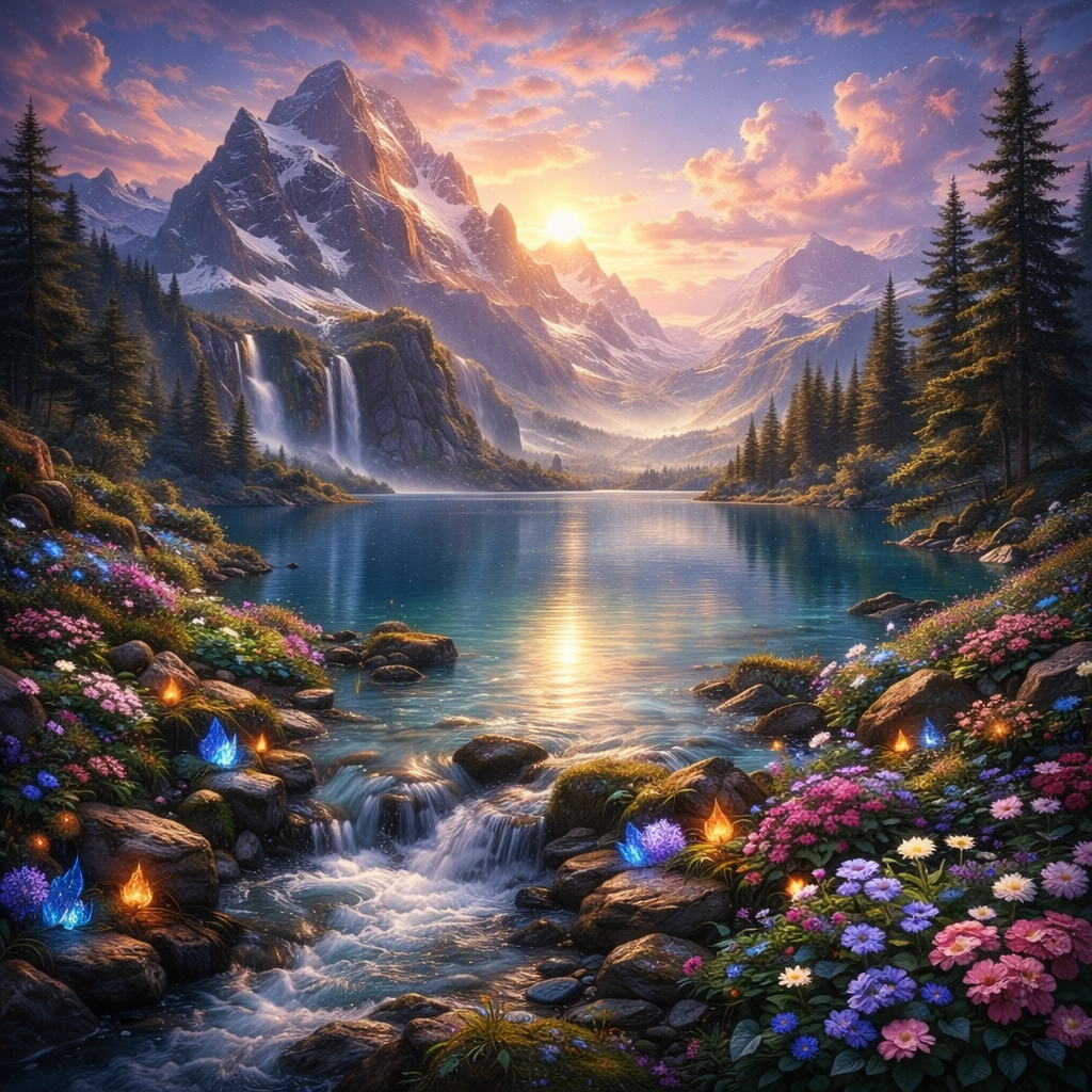 Sunset Lake Wallpaper