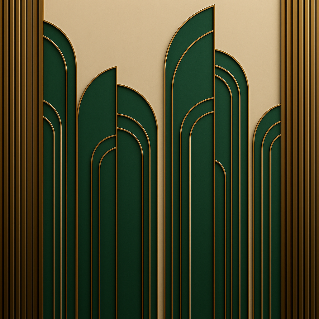Bespoke Emerald Art Deco Wallpaper