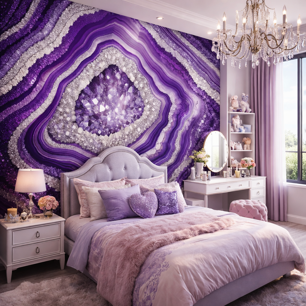 Noble Violet Luxe Wallpaper