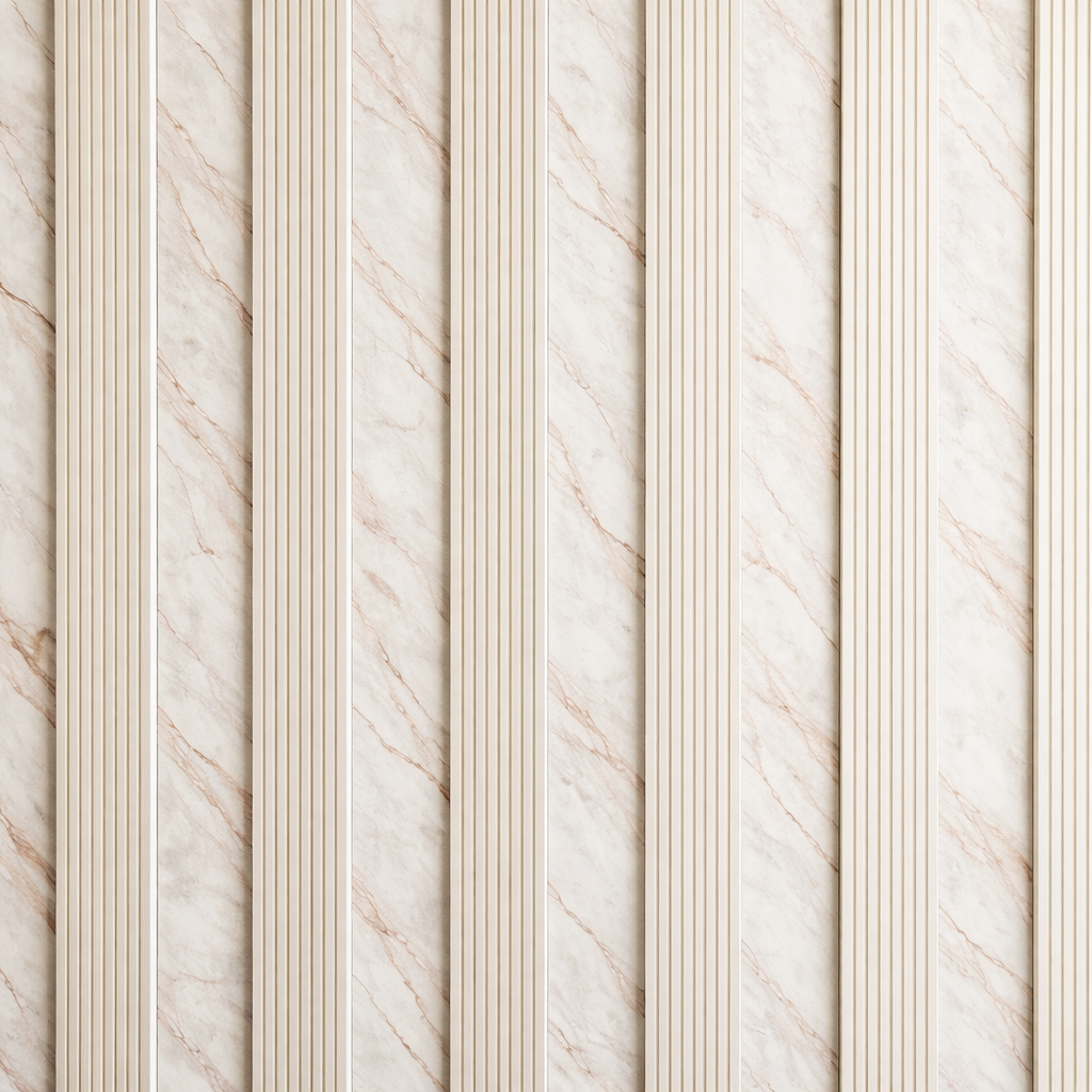 Fluted Marble Slats Wallpaper