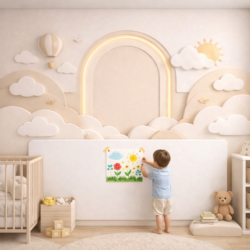 Wipeable Dreamy Rainbow Wallpaper