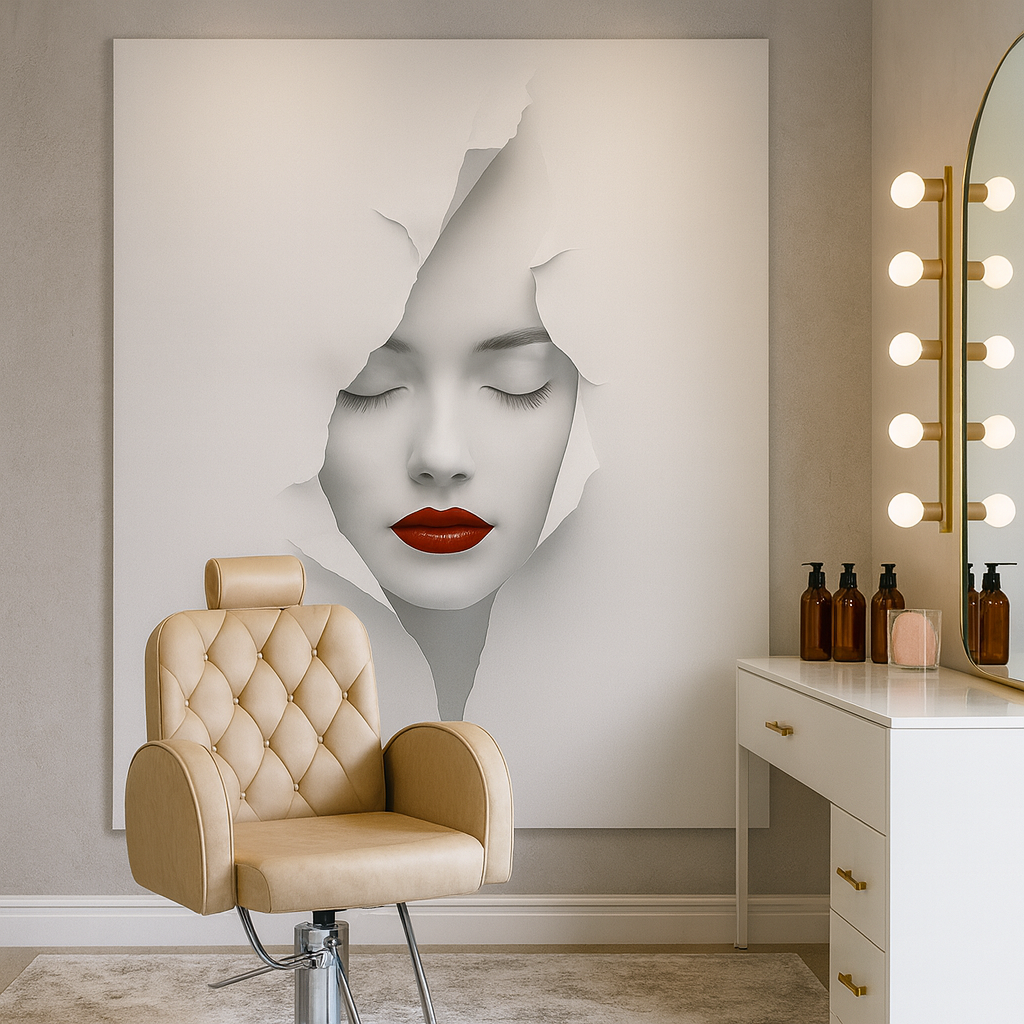 Beauty Face Luxury Wallpaper applied to the wall