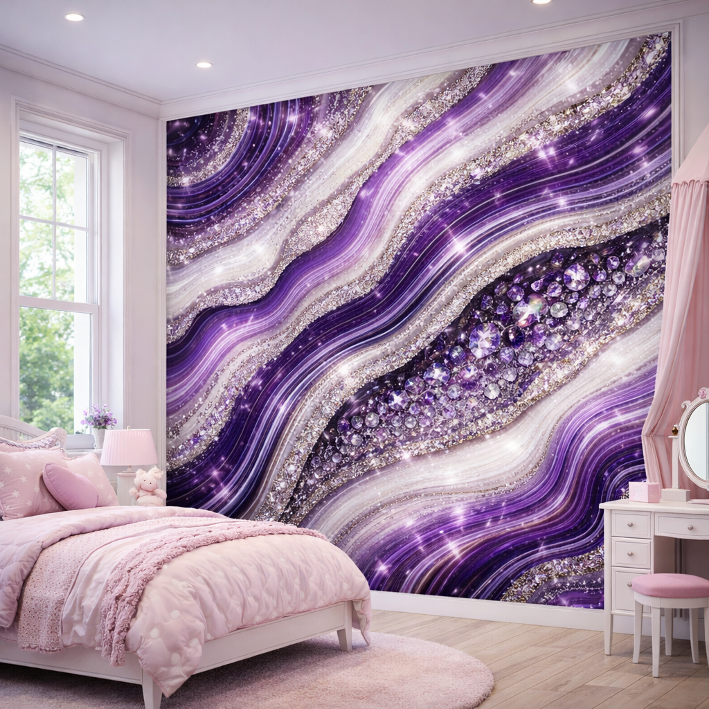 Crystal Aubergine Wallpaper