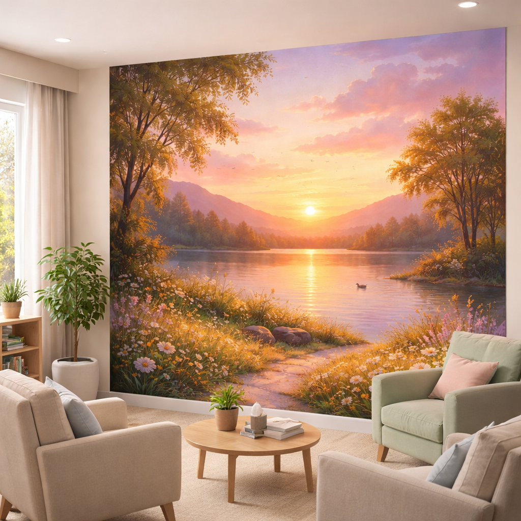 Golden Lake Reflection Wallpaper