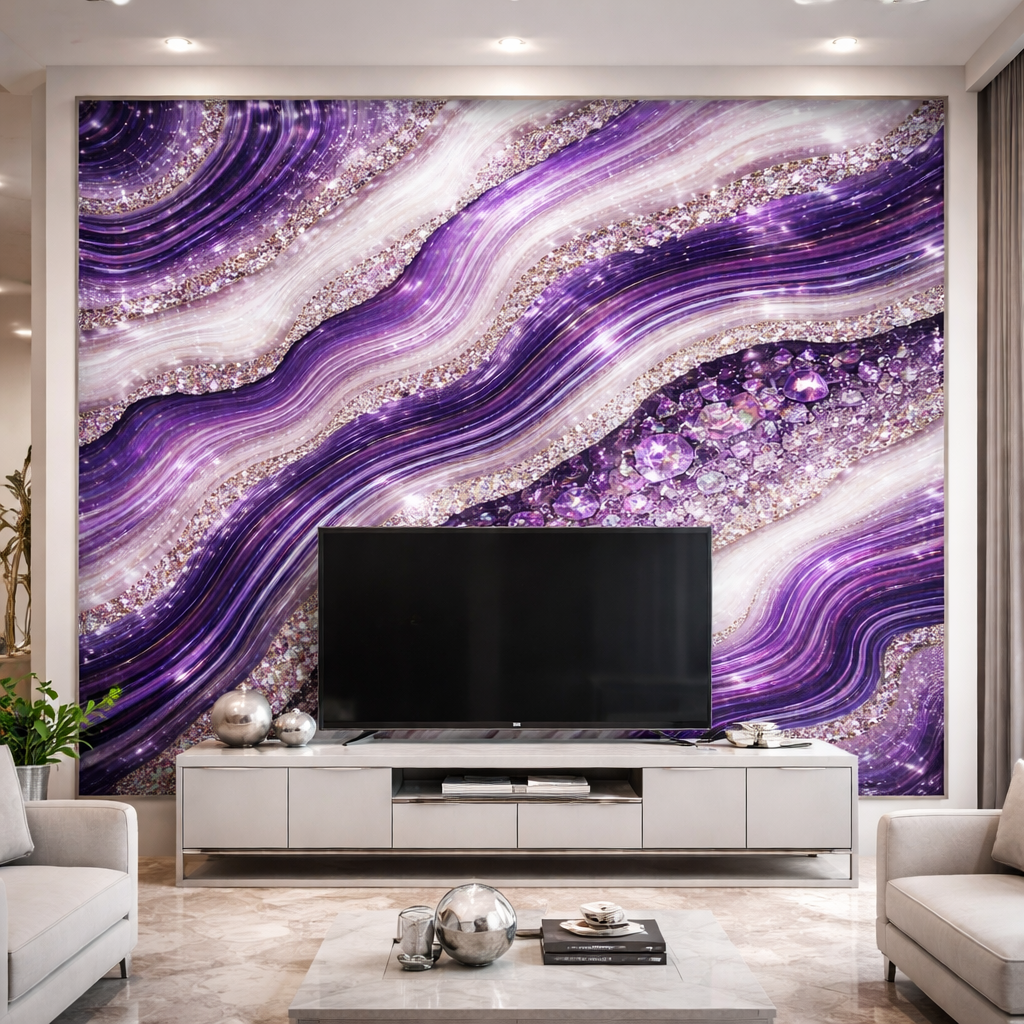 Crystal Aubergine Wallpaper