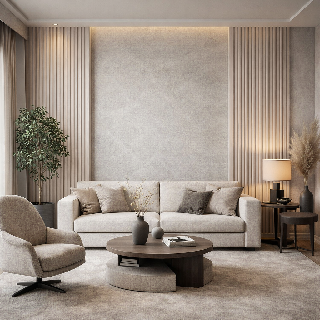 Fluted Stone Wallpaper