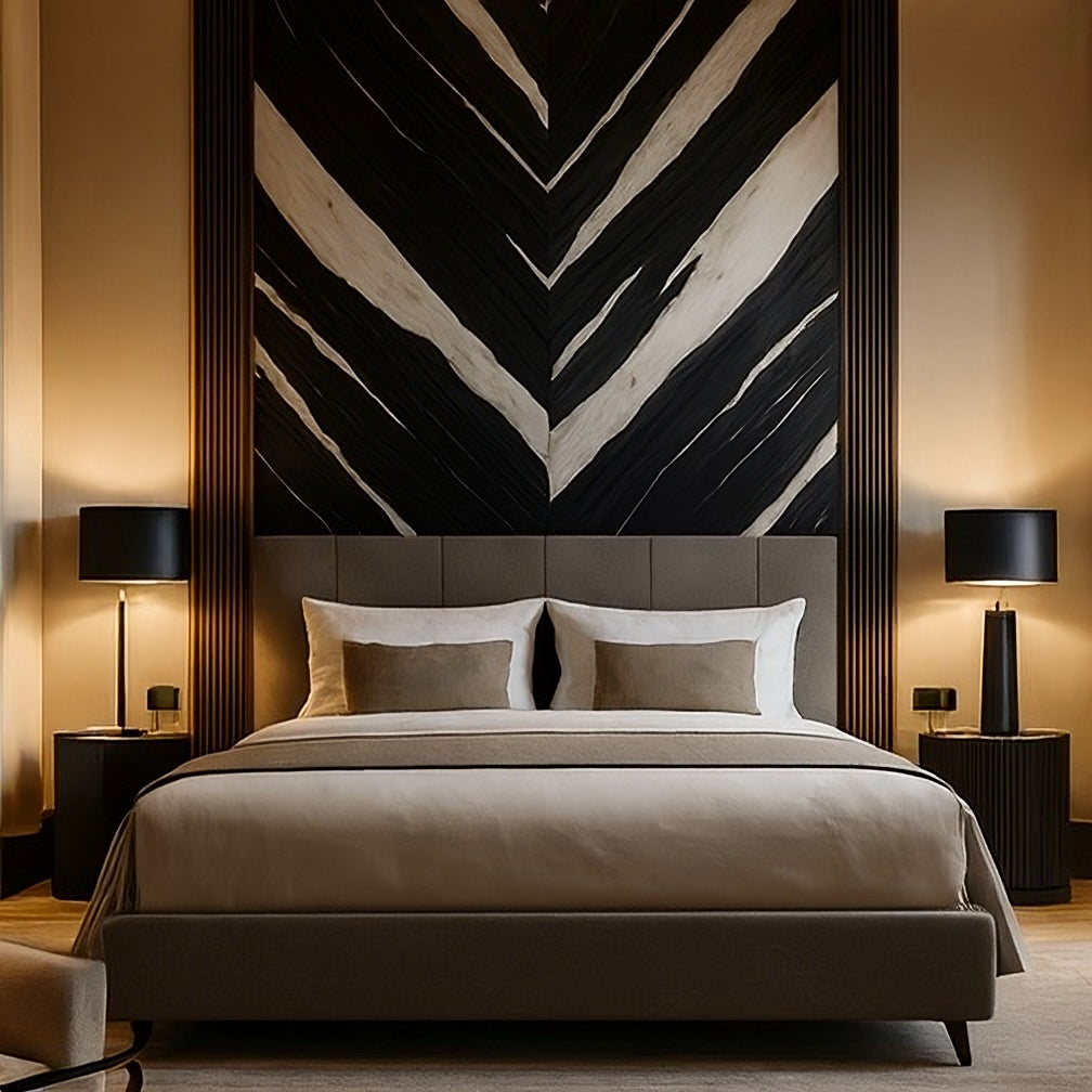 Black Chevron Marble Wallpaper