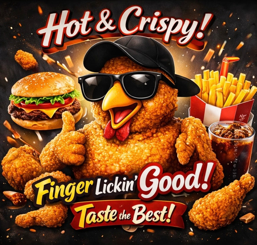 Hot & Crispy Fried Chicken Mural Wallpaper