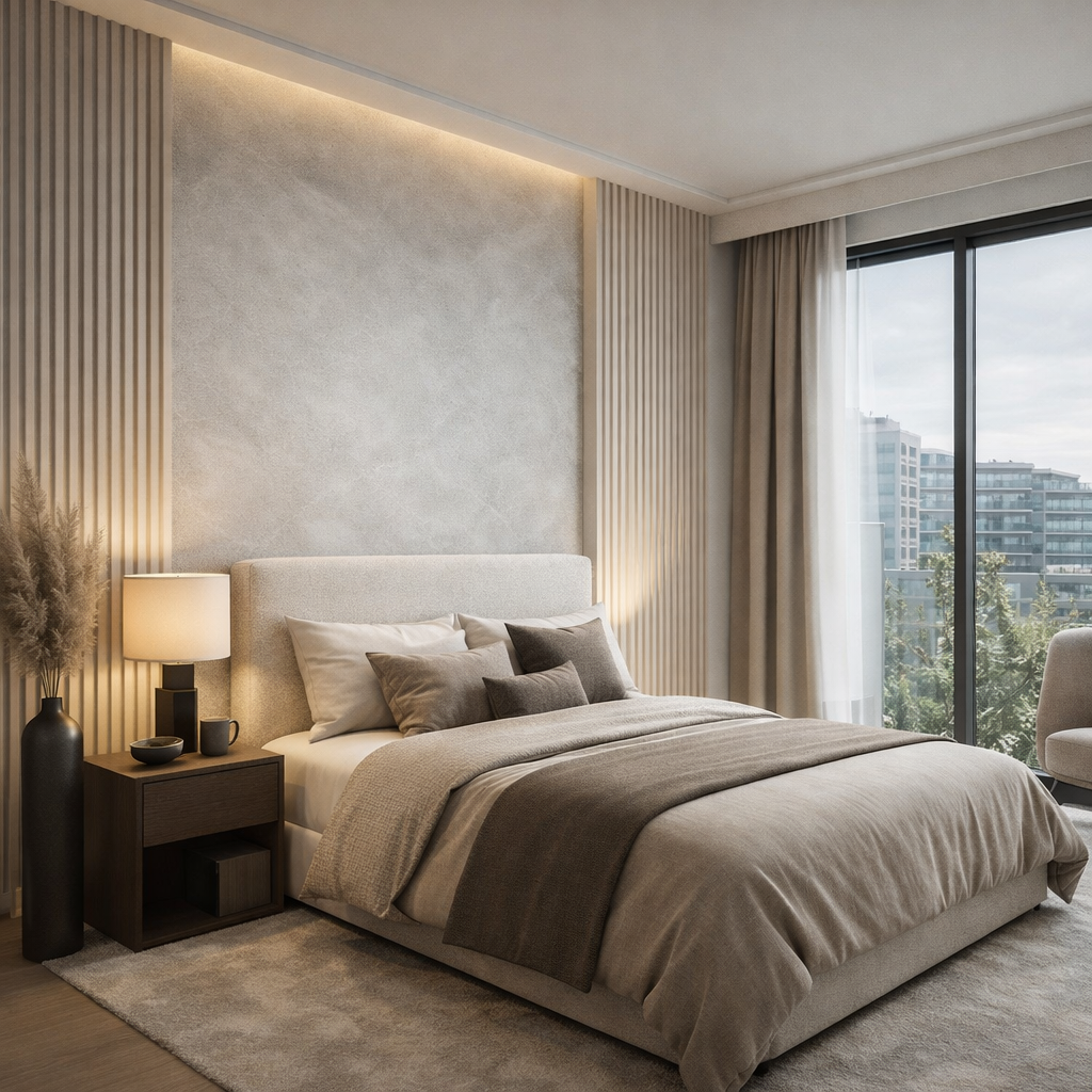 Fluted Stone Wallpaper