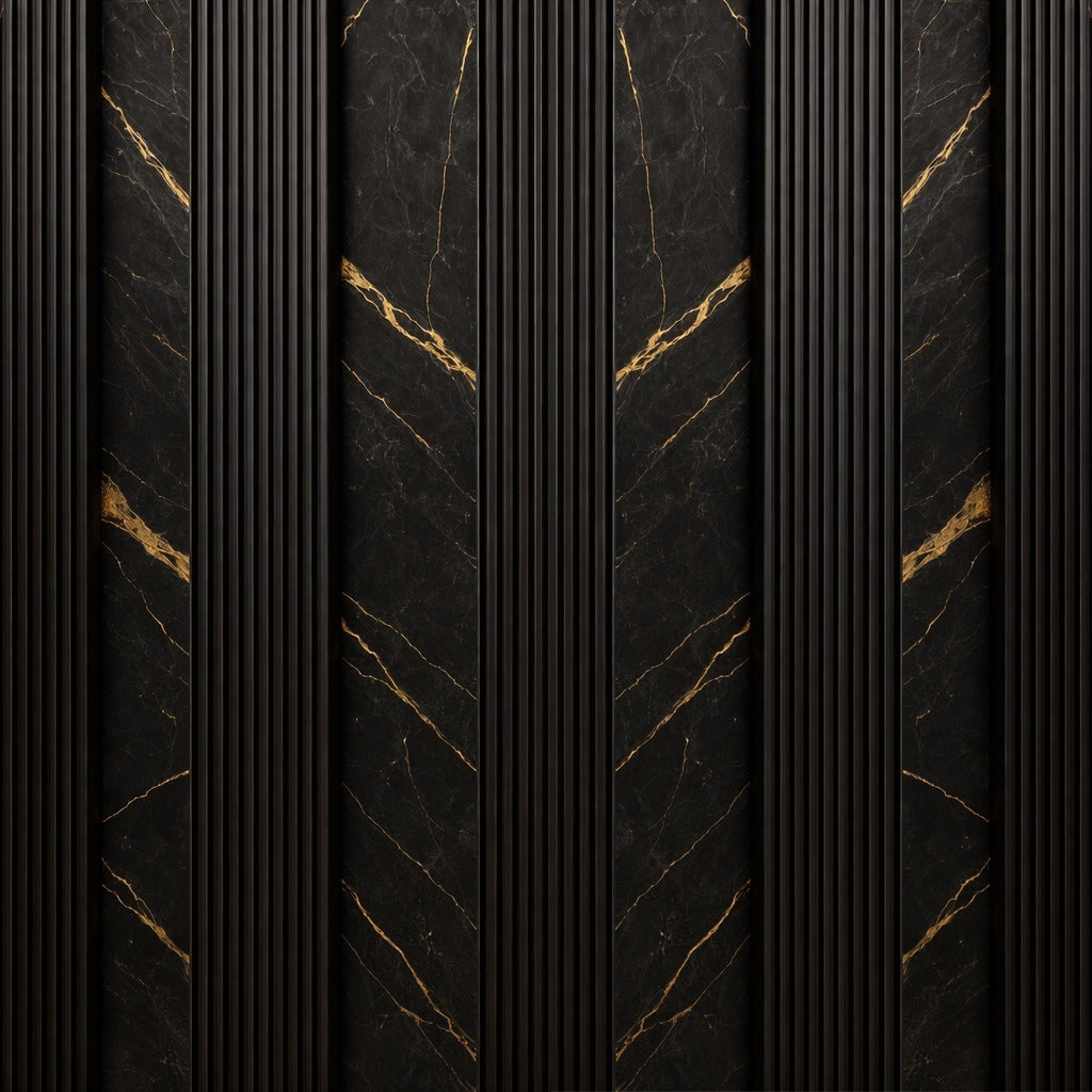 Ebony Marble Slat Wallpaper