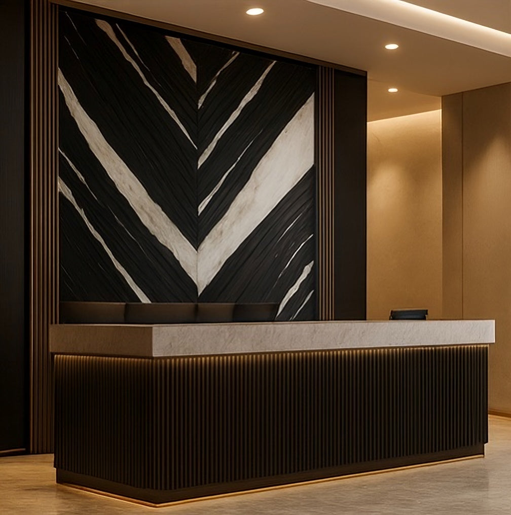 Black Chevron Marble Wallpaper