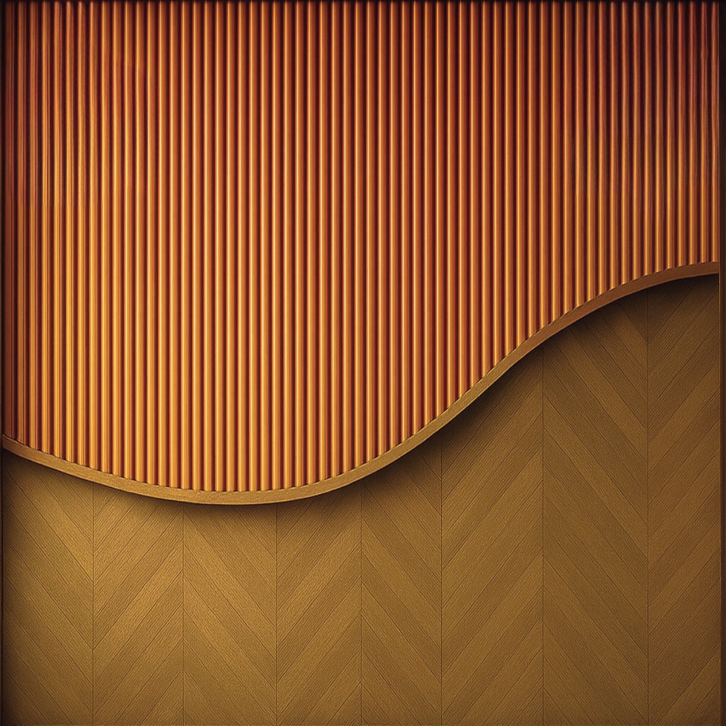 Curved Wood Panel Wallpaper