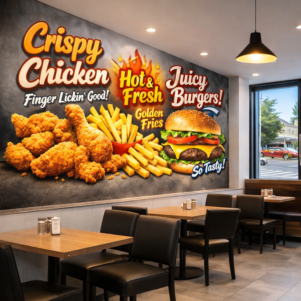 Crispy Chicken & Juicy Burger Wallpaper