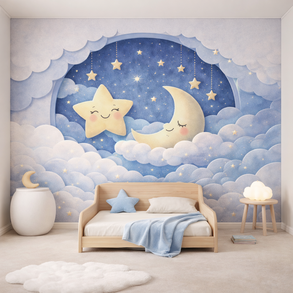 Moon & Star Night Wallpaper