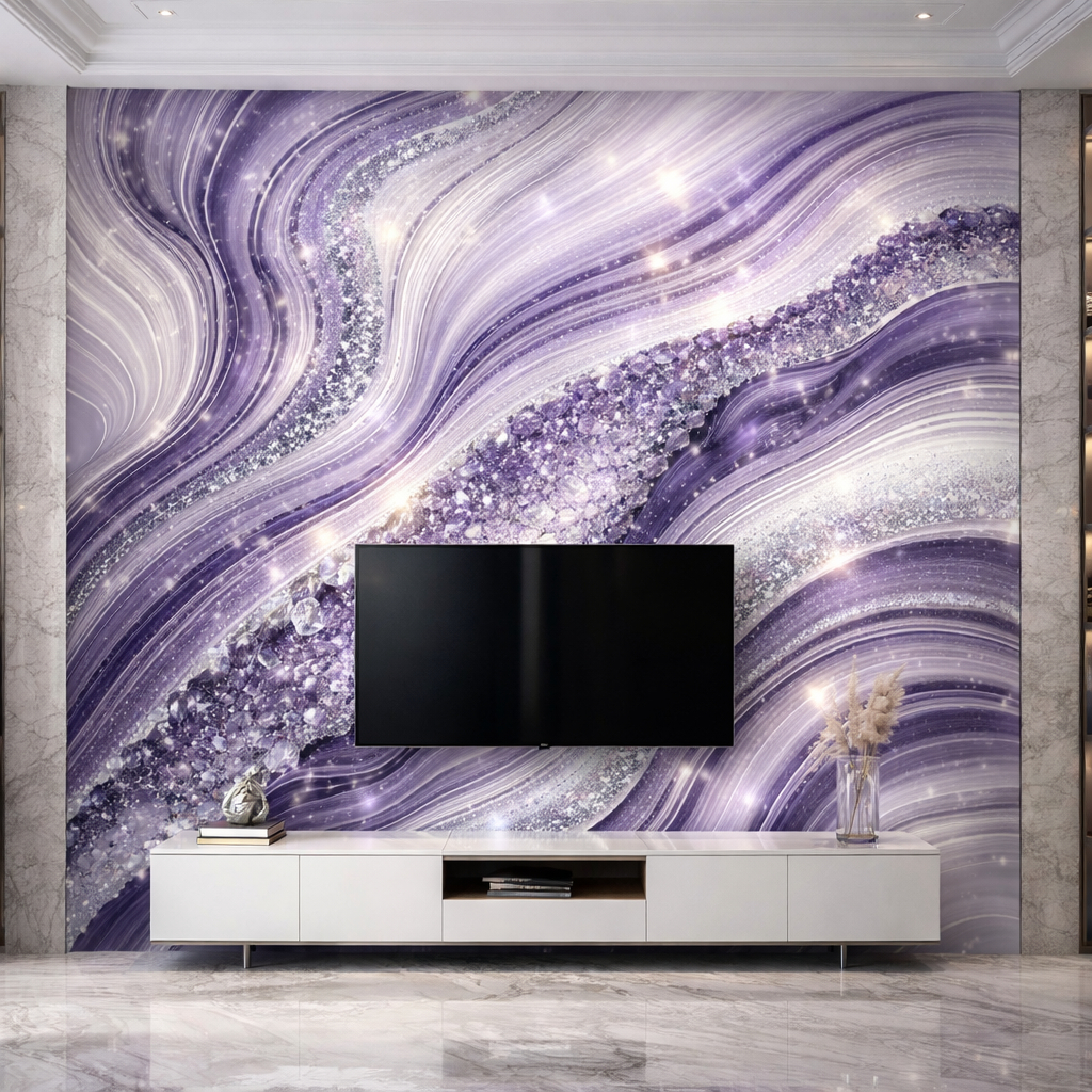 Crystal Aubergine Wallpaper
