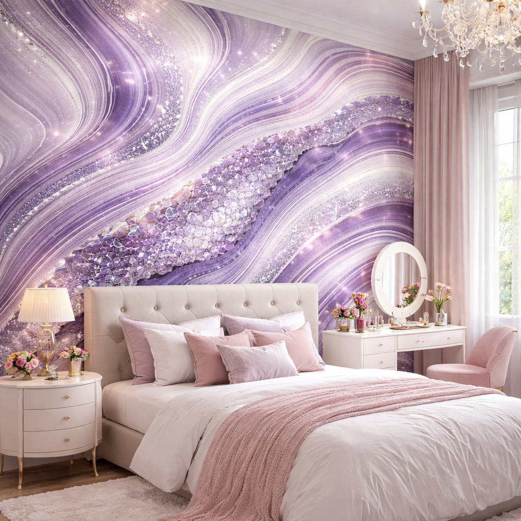 Crystal Aubergine Wallpaper