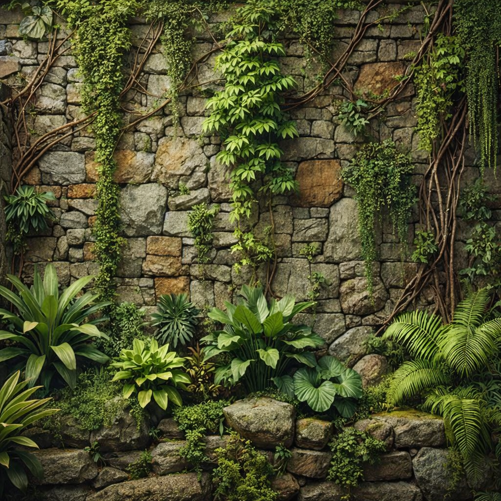 Verdant Stone Garden Wallpaper