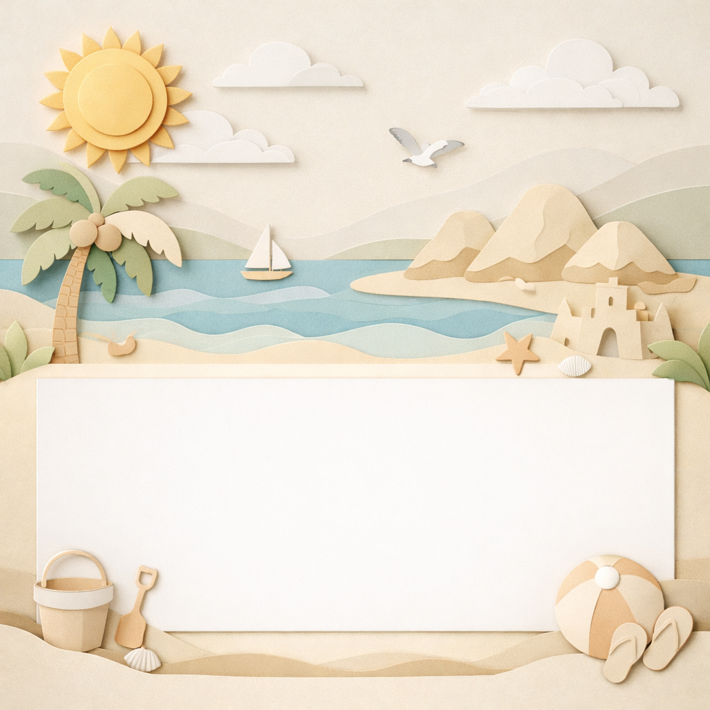 Wipeable Seaside Learning Wallpaper