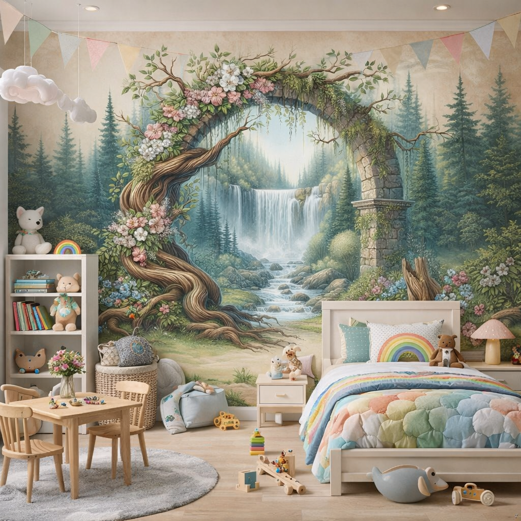 Waterfall Archway Wallpaper