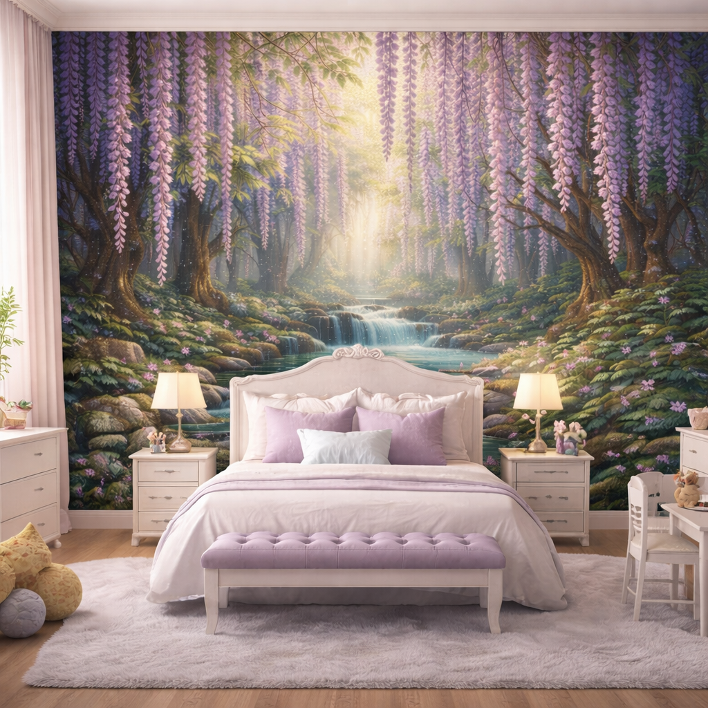 Wisteria Waterfall Wallpaper