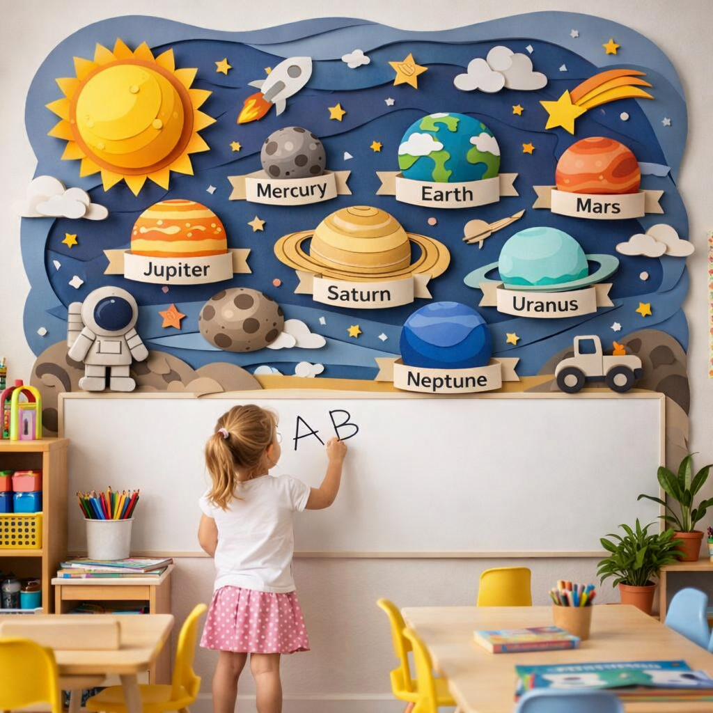 Wipeable Space Learning Wallpaper