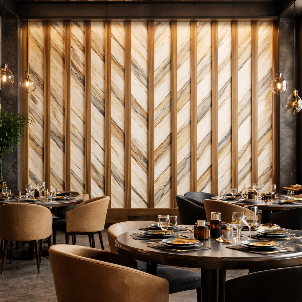 Marble Woodline Luxury Wallpaper