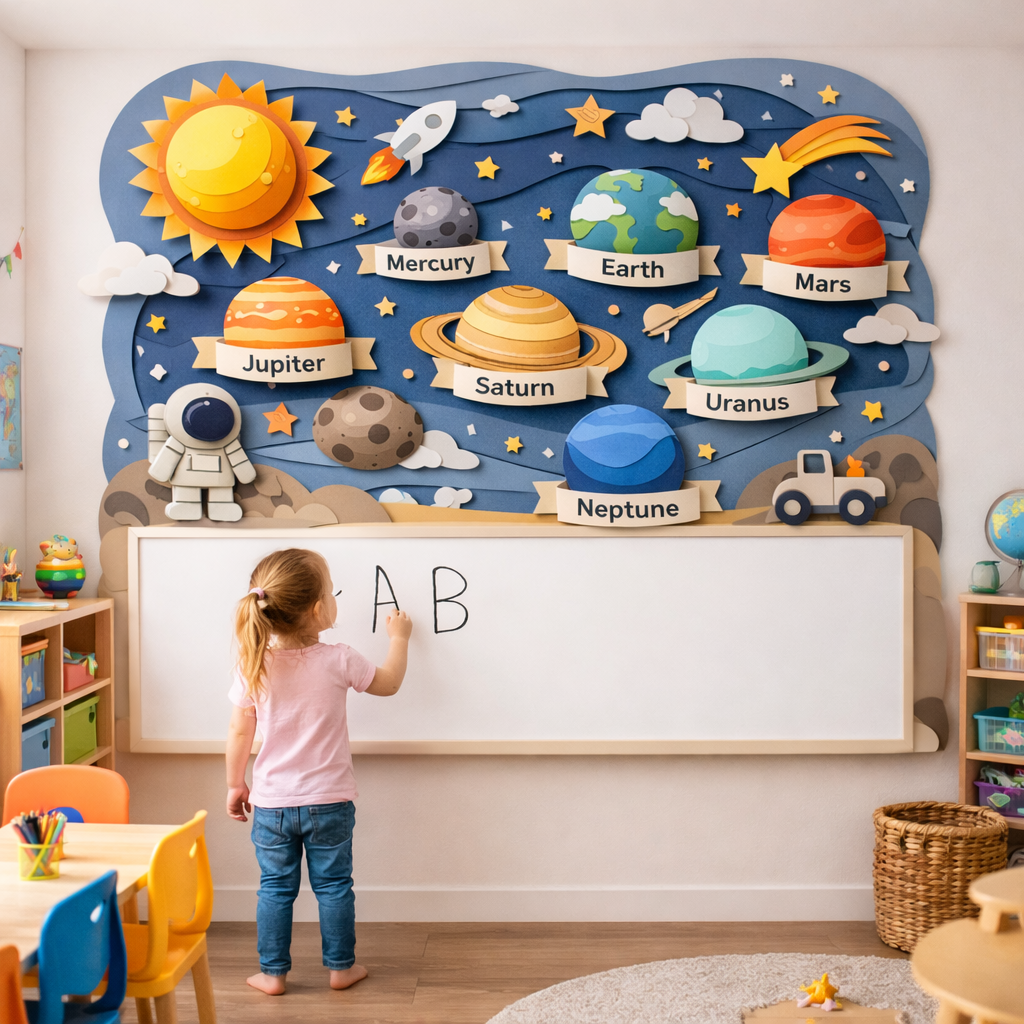 Wipeable Space Learning Wallpaper