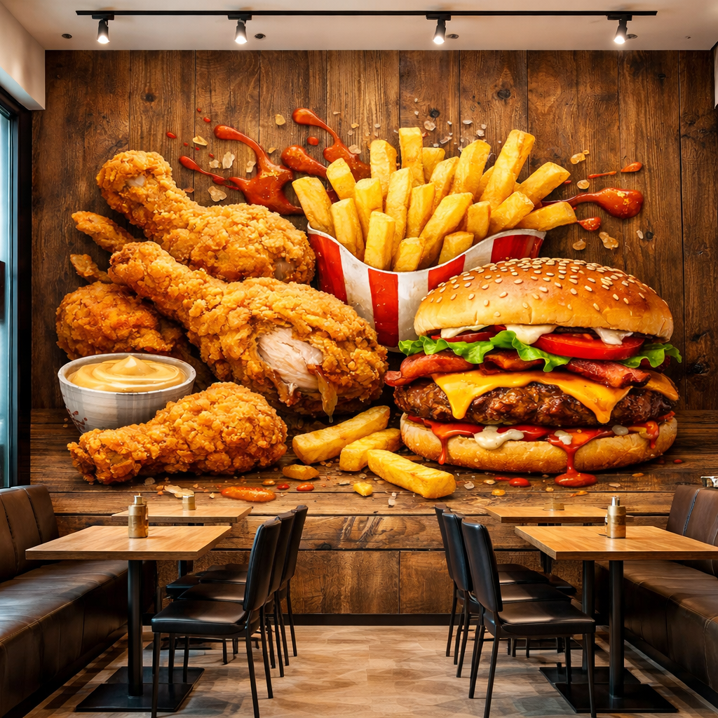Crispy Fast Food Feast Wallpaper