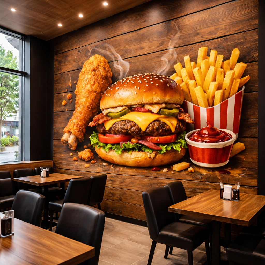 Gourmet Fast Food Feast Wallpaper