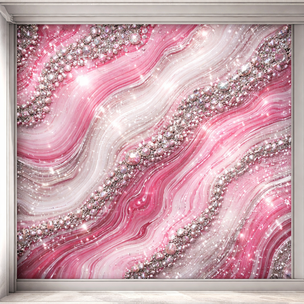 Blush Crystal Wave Wallpaper