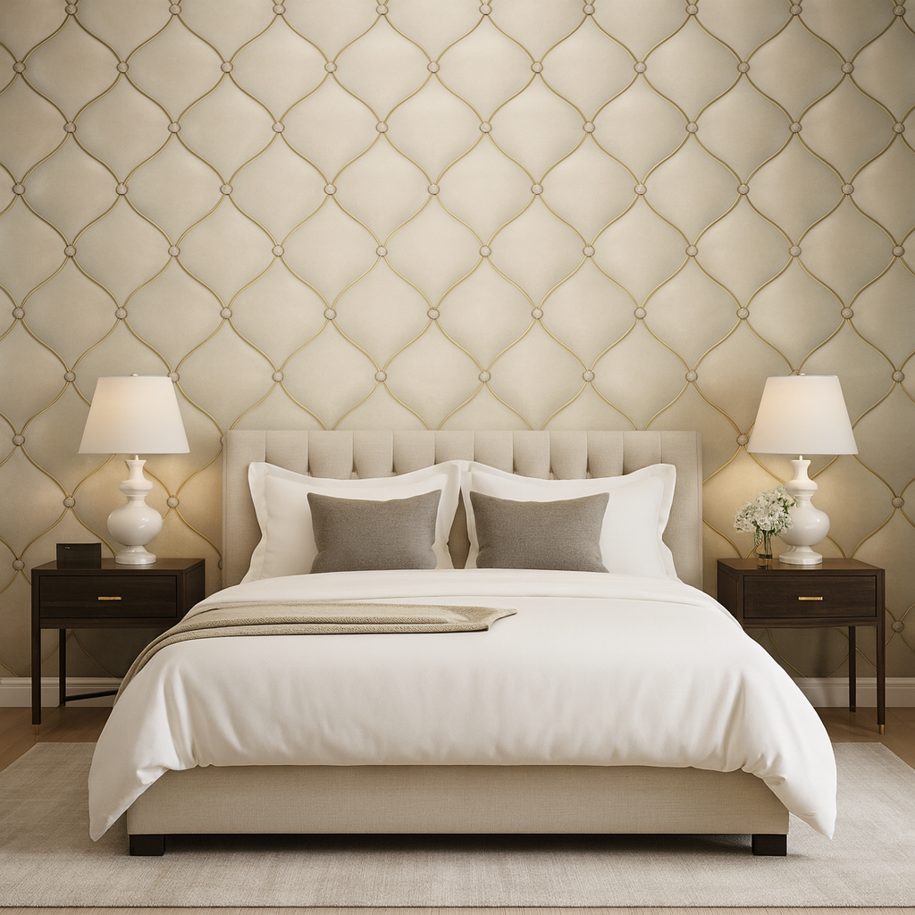 Quilted Gold Lattice Wallpaper